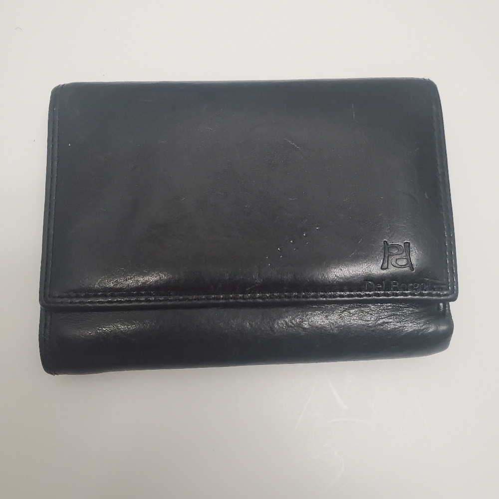 Vera Pelle Vintage Leather Tri Fold Wallet Unusual 4 Pocket